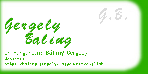 gergely baling business card