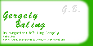 gergely baling business card